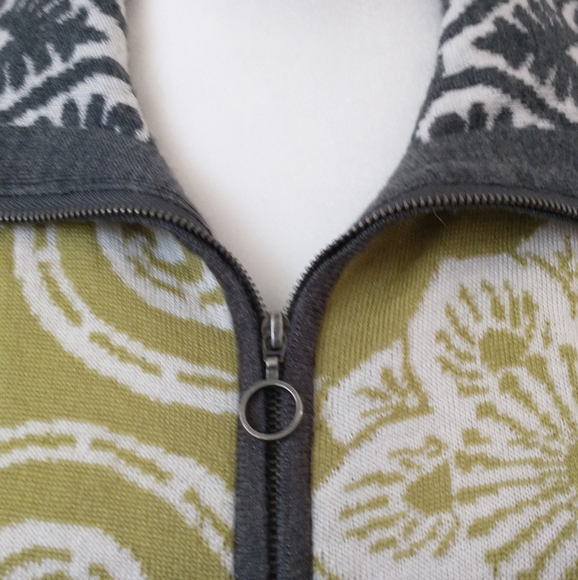 Icelandic Design floral fair isle wool zip front cardigan XL - Picture 3 of 8